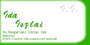 ida iszlai business card